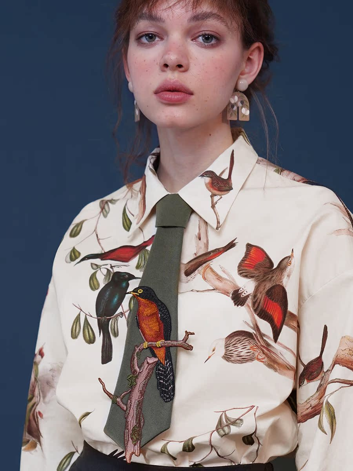 Original Tengzhi Shizuka~French retro niche design tie, women's super beautiful and personalized tie