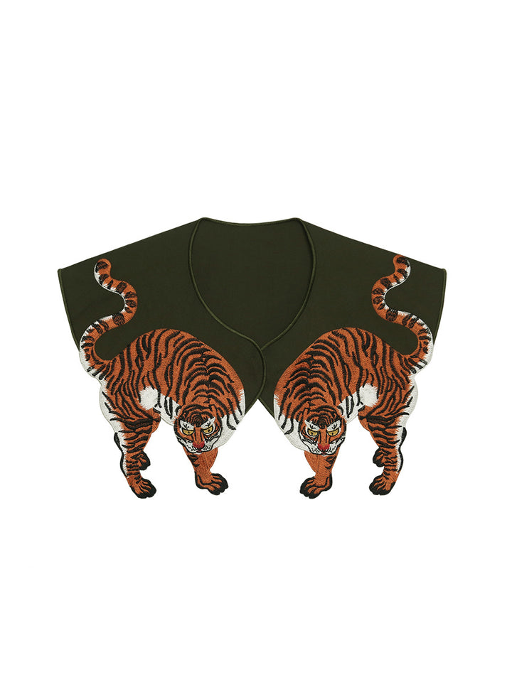 Original fake collar children's versatile tiger embroidery fake collar small shawl collar small decoration