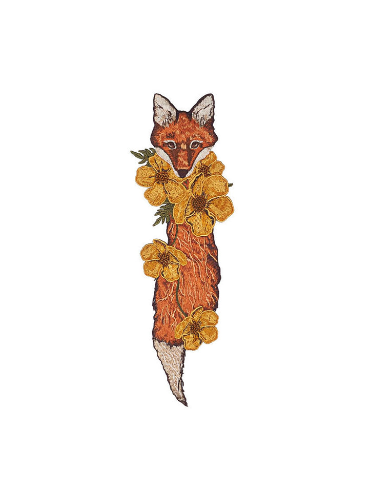 Original retro embroidery women's tie, female fox tail and flower knot free shirt, designer's niche combination