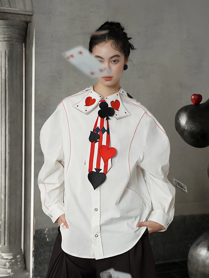 Vintage Poker Embroidered Tie | Midnight College Style Accessory