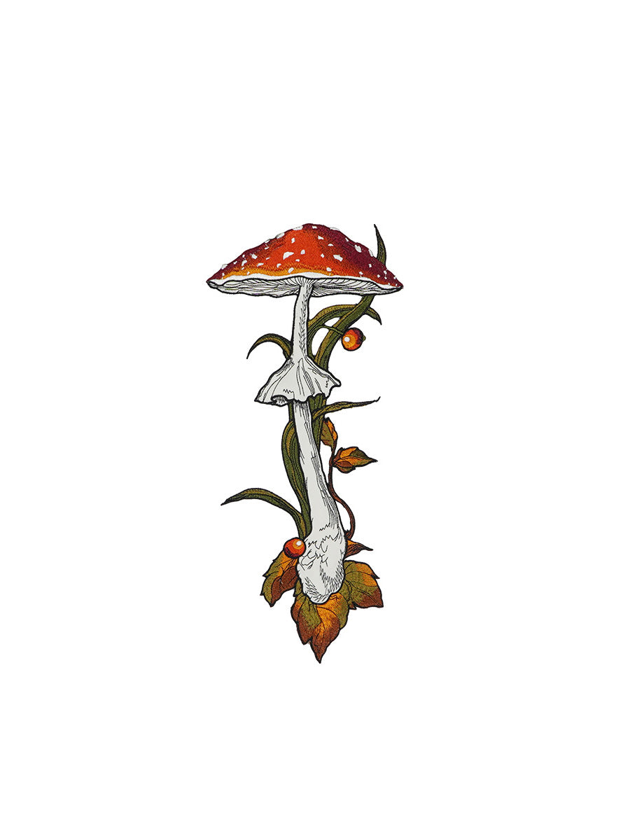 Original Heavy Industry Embroidery Retro Mushroom Berry Tie Women's Knot Free Tie Niche Shirt Accessories