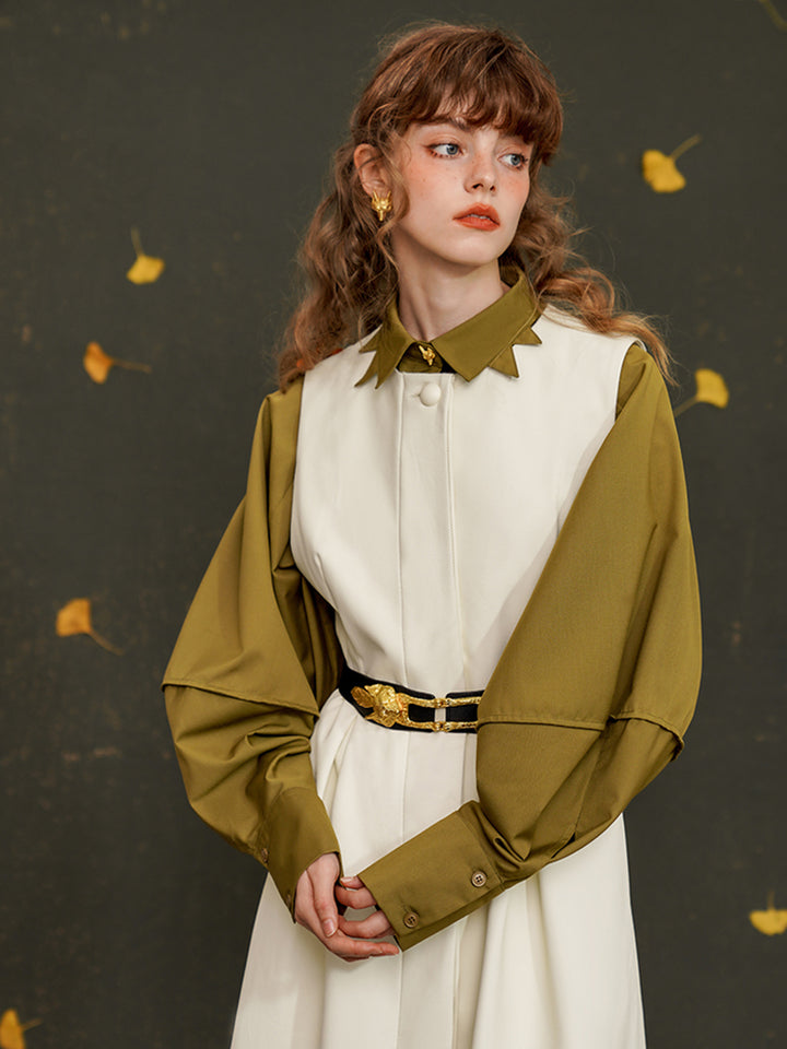Fox Spirit  Lantern Sleeve Shirt - Heavy Embroidered Vintage White Blouse