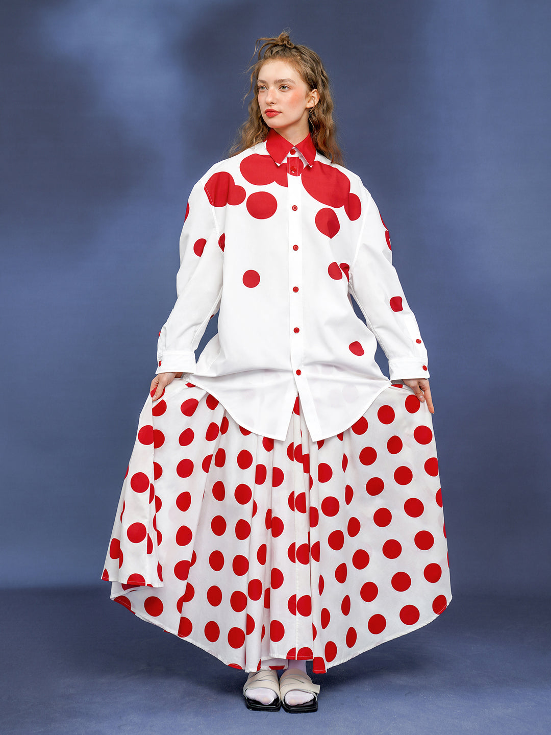 Modern Dot Art Shirt - Original Retro Silhouette Commuting Blouse