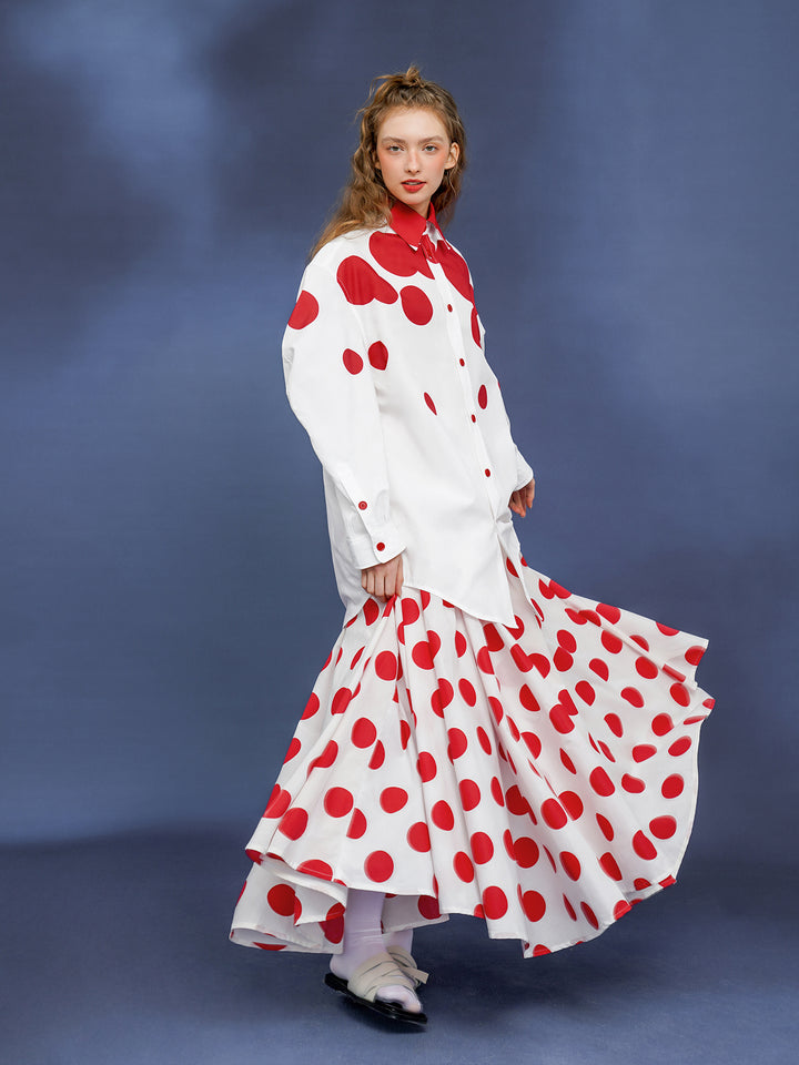 Modern Dot Art Shirt - Original Retro Silhouette Commuting Blouse
