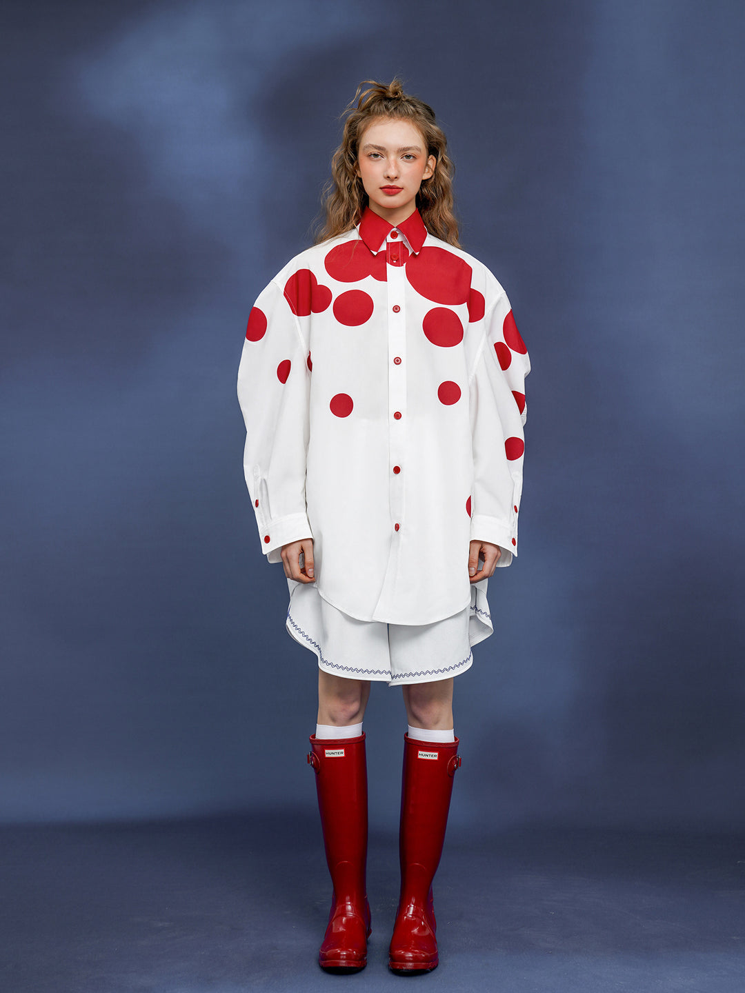 Modern Dot Art Shirt - Original Retro Silhouette Commuting Blouse