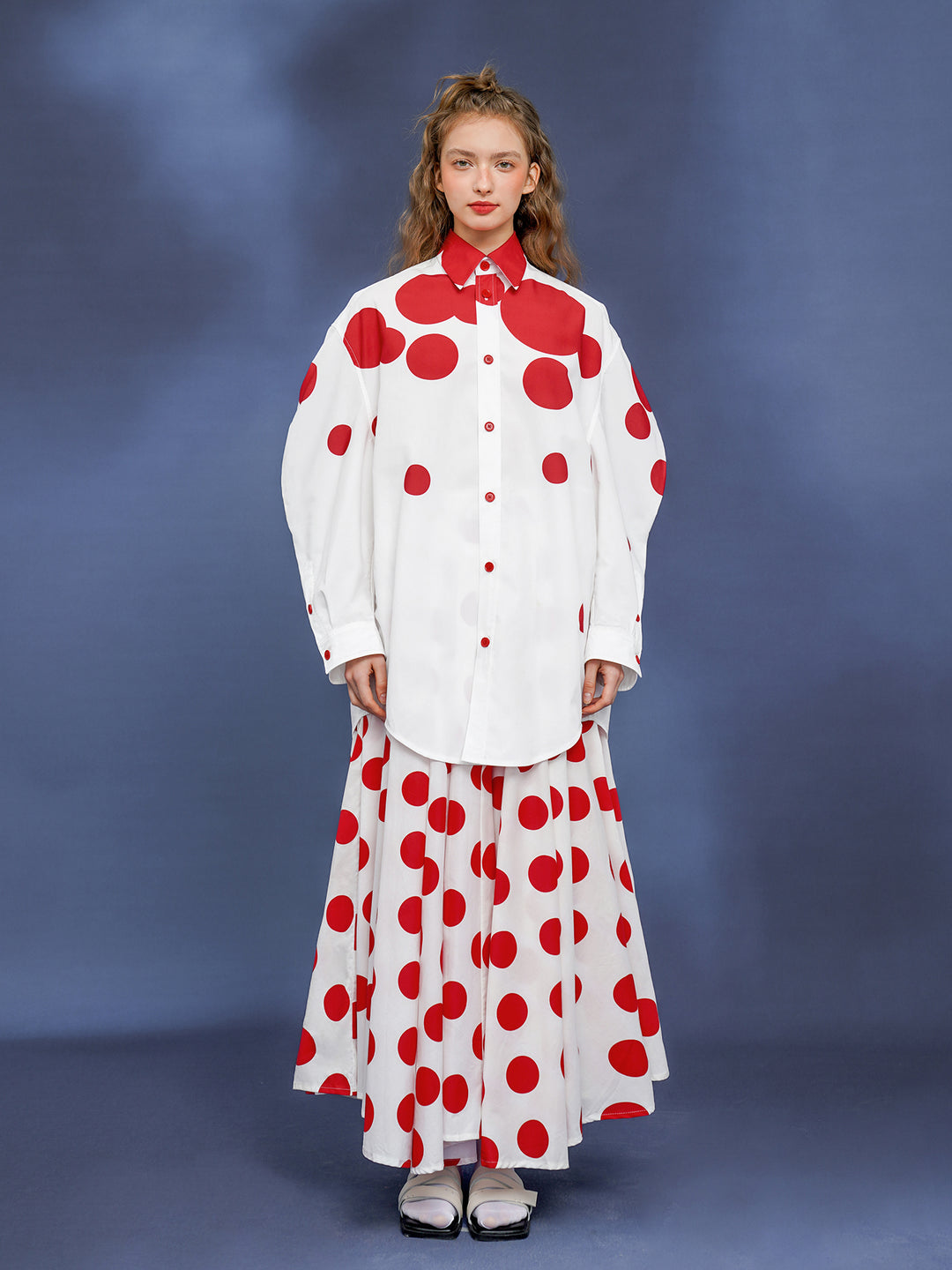 Modern Dot Art Shirt - Original Retro Silhouette Commuting Blouse