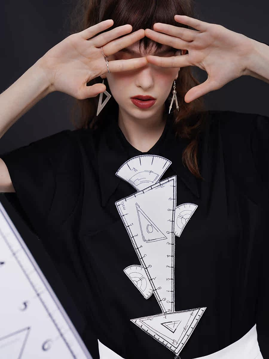 Original niche design tie, Science Student Series, classic black and white no-knot bow tie accessory