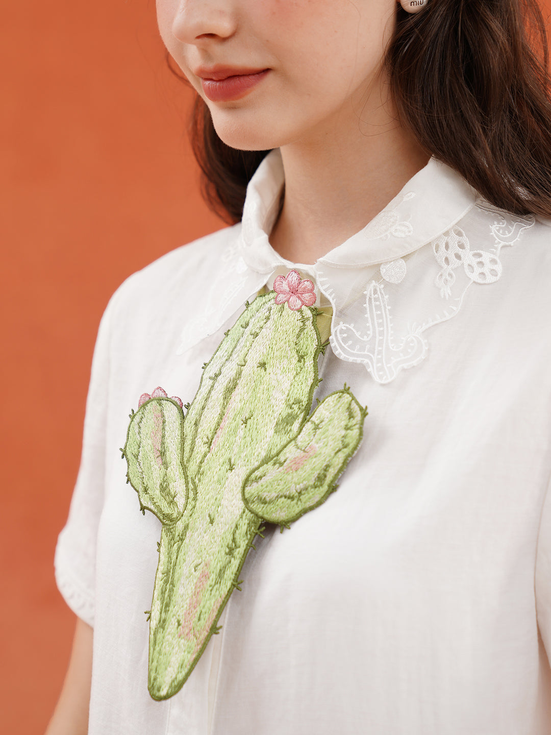 Moroccan Garden Green Floral Embroidered Tie - Retro Niche Art Designer Gift