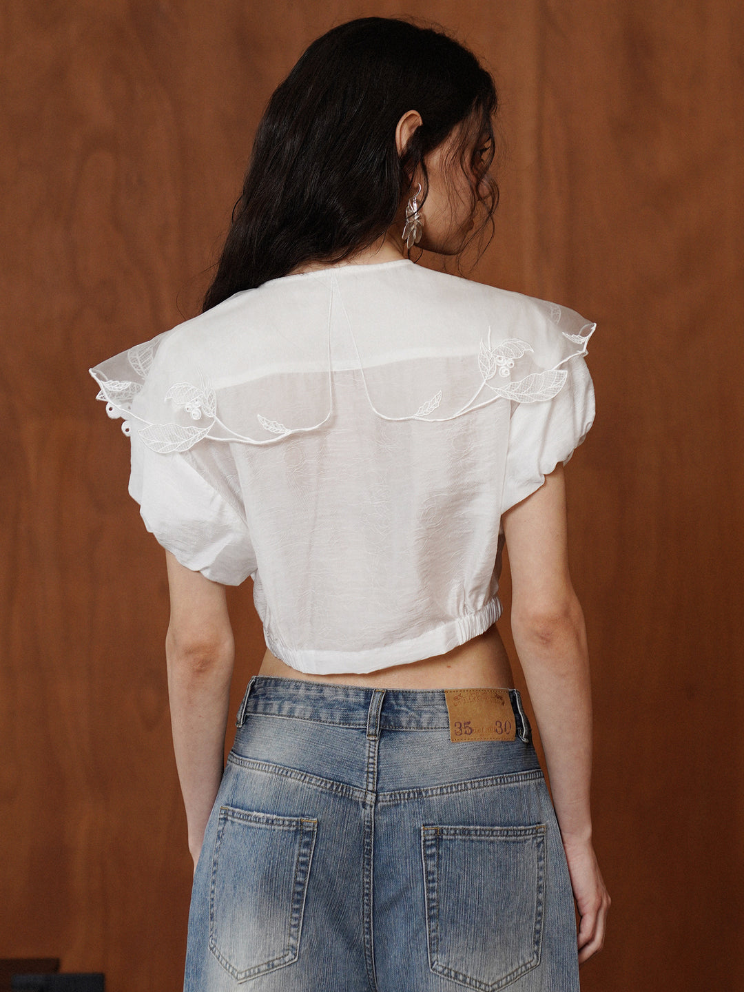 French Vintage Intricate Embroidered Lace Shirt