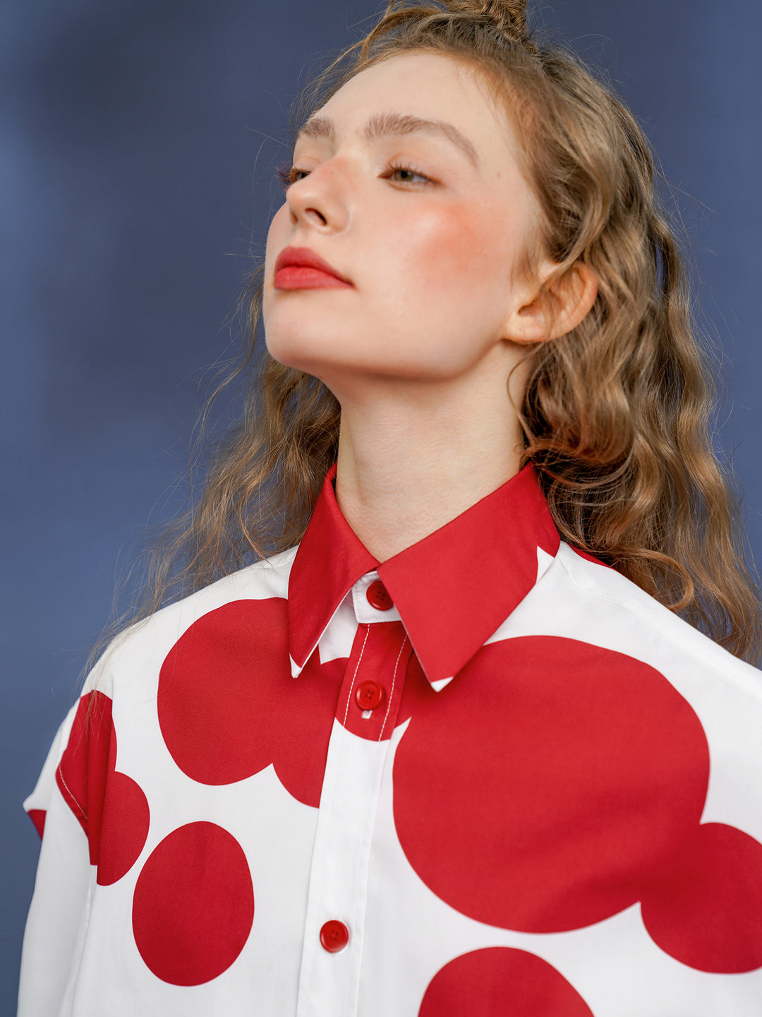 Modern Dot Art Shirt - Original Retro Silhouette Commuting Blouse
