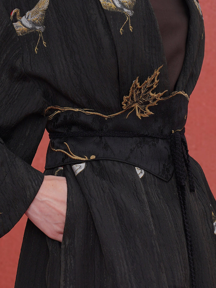 Original Chinese style retro style autumn maple leaf waist seal niche belt