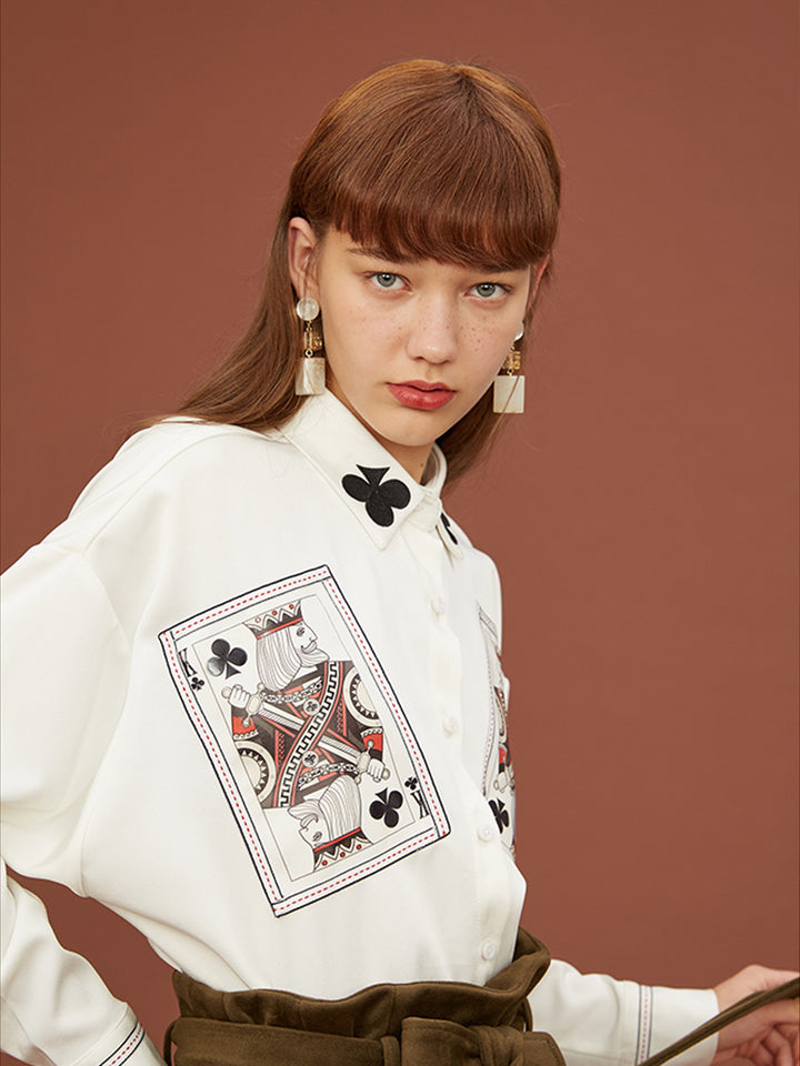 Black Plum Art Shirt - Original Boyfriend Silhouette Embroidered Cardigan