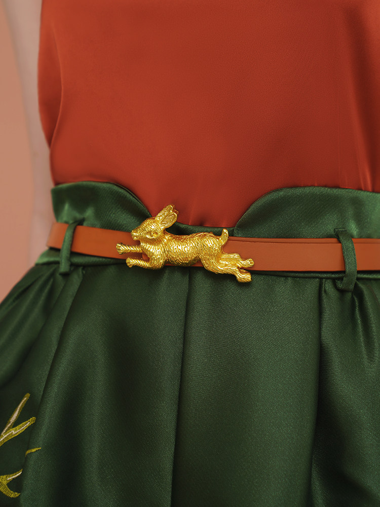Rabbit series, freely matched, high-end, versatile belt, rabbit head, alloy, replaceable buckle