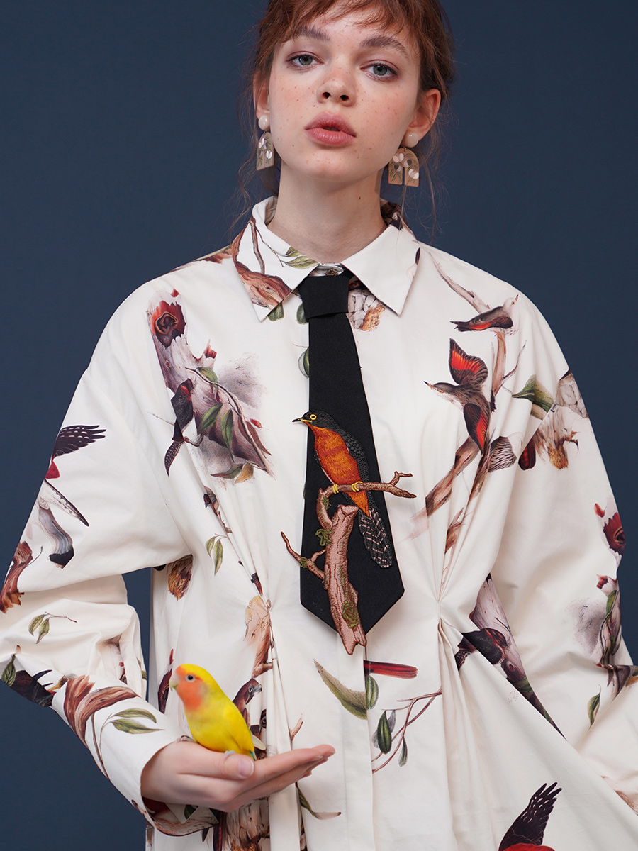 Original Tengzhi Shizuka~French retro niche design tie, women's super beautiful and personalized tie