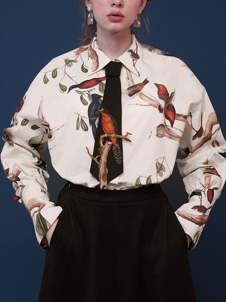 Original Tengzhi Shizuka~French retro niche design tie, women's super beautiful and personalized tie