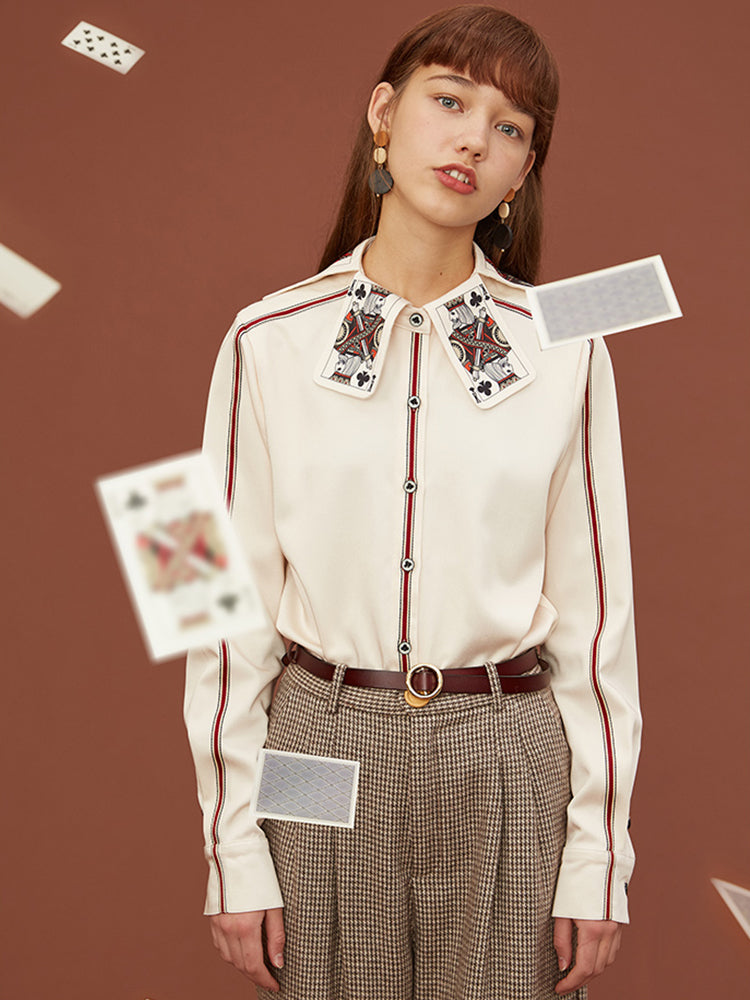 Poker Card Art Shirt - Original Retro Hong Kong Style Niche Design Top