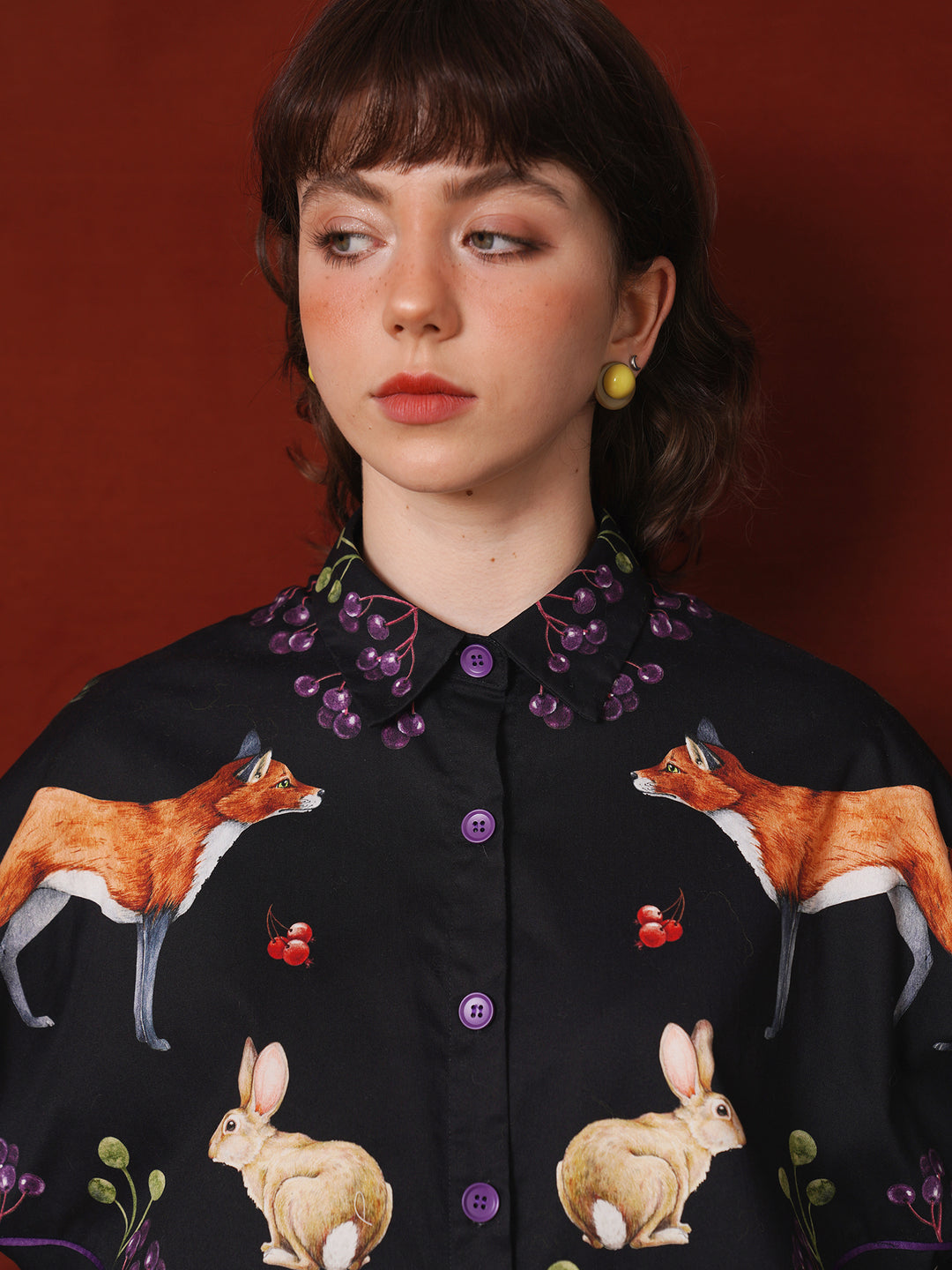 Gallery Sketch Art Blouse - Classical Hand-Painted Animal Print Retro Summer Top