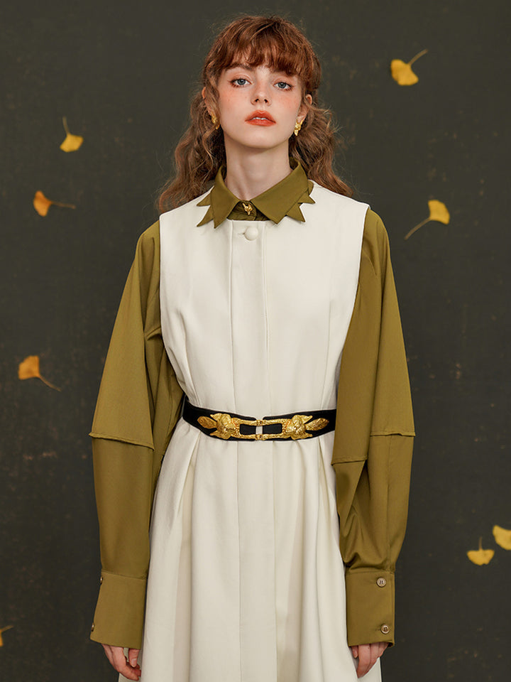 Original retro three-dimensional lantern sleeve shirt, heavy industry fox embroidery goddess, young silhouette white shirt