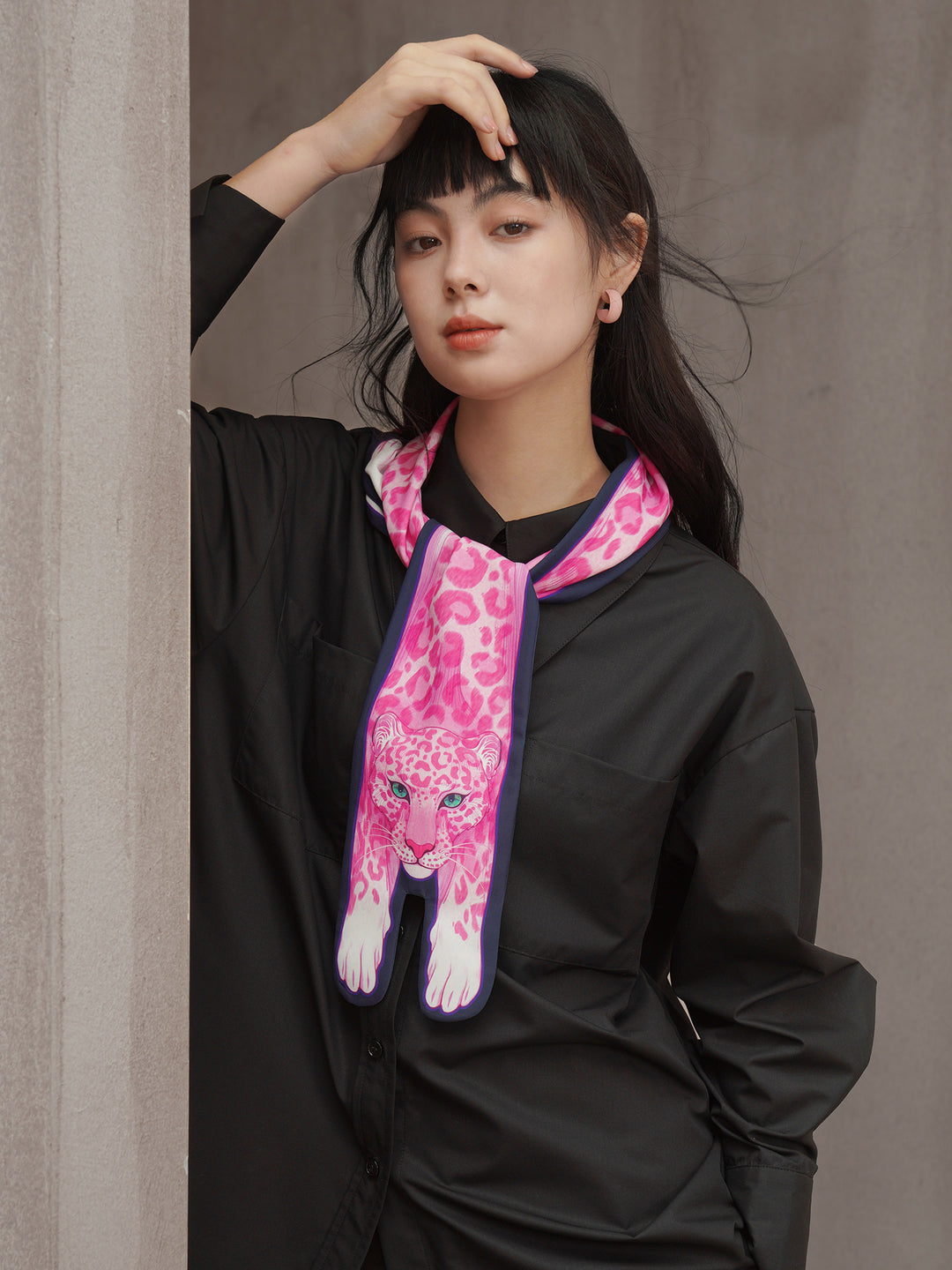 Pink Panther  Printed Silk-Feel Scarf - Soft Personalized Neck Wrap Gift