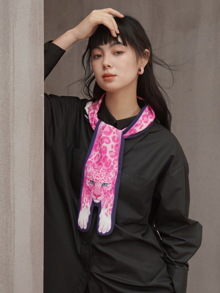 Pink Panther  Printed Silk-Feel Scarf - Soft Personalized Neck Wrap Gift