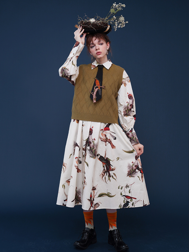 Original Tengzhi Shizuka~French retro niche design tie, women's super beautiful and personalized tie