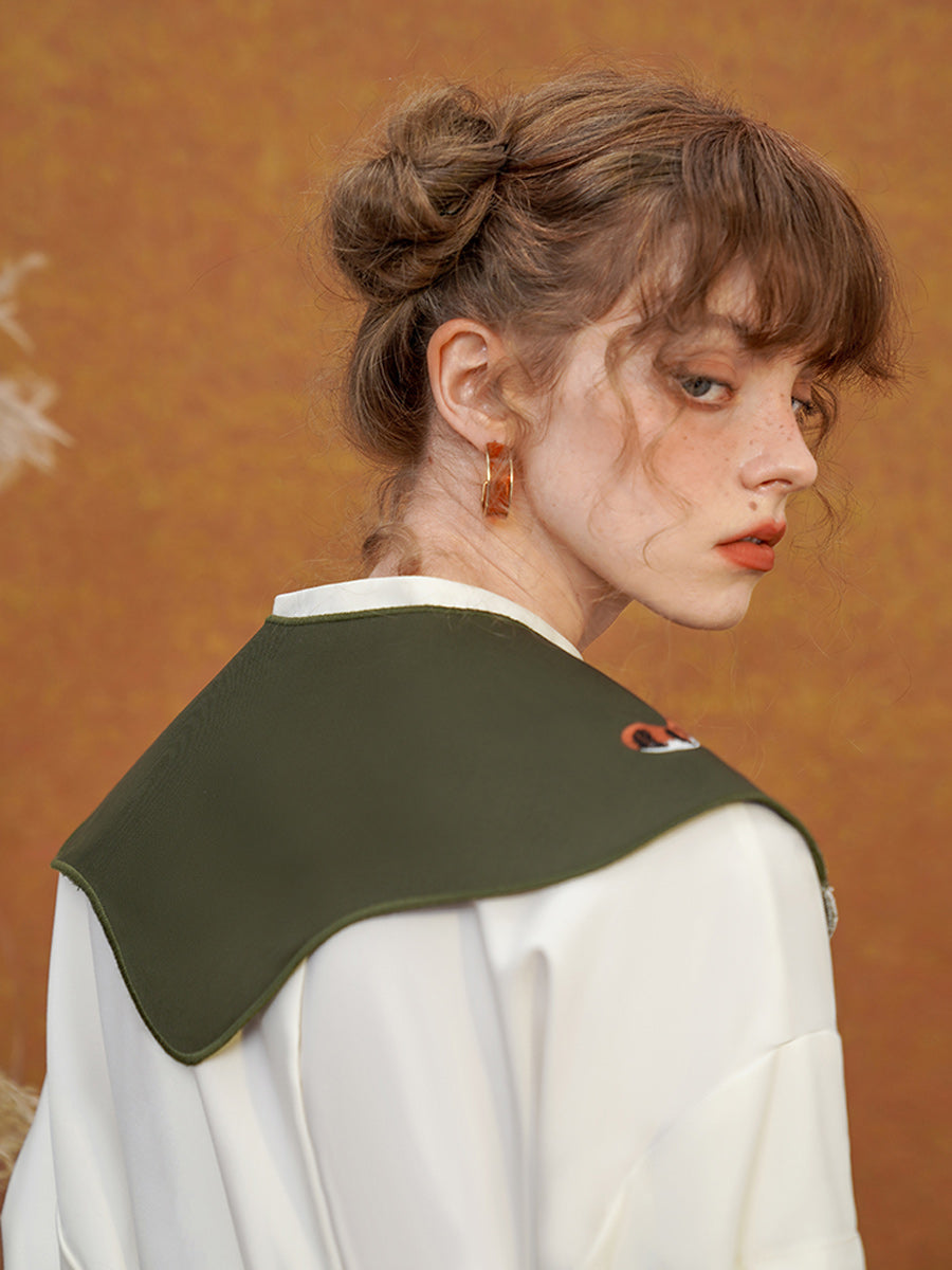 Original fake collar children's versatile tiger embroidery fake collar small shawl collar small decoration