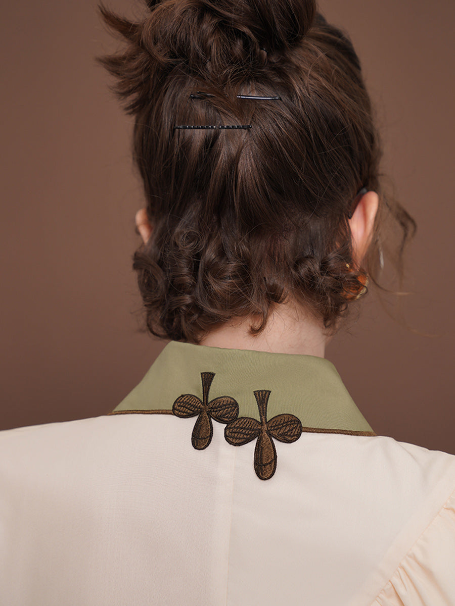 Original French retro printed floral dress for women, short sleeved romantic American retro style slimming dress