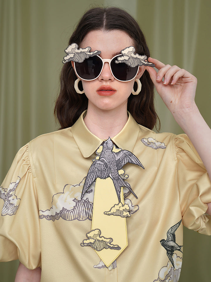 Original design tie swallow series French retro niche design sense Tie women have personality