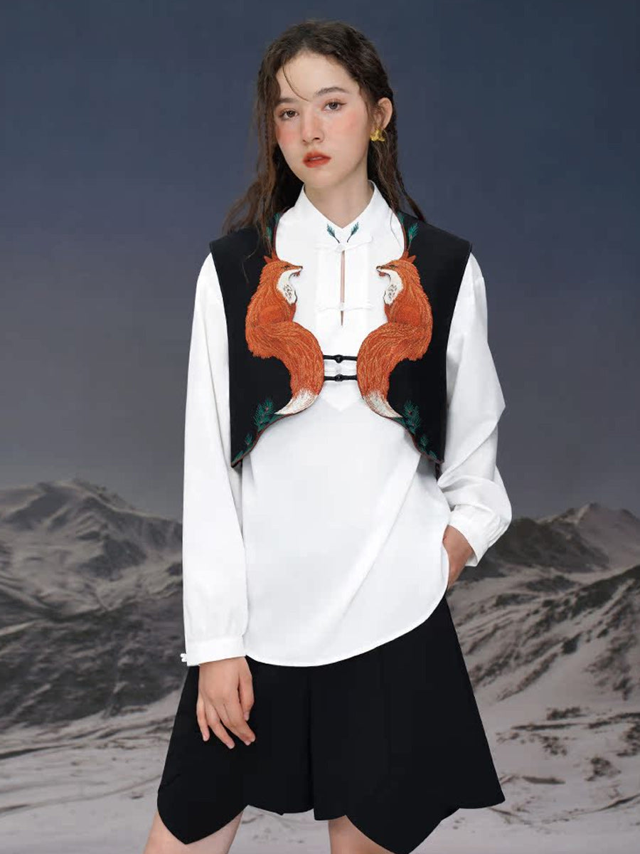 Original Fox Embroidered Vest