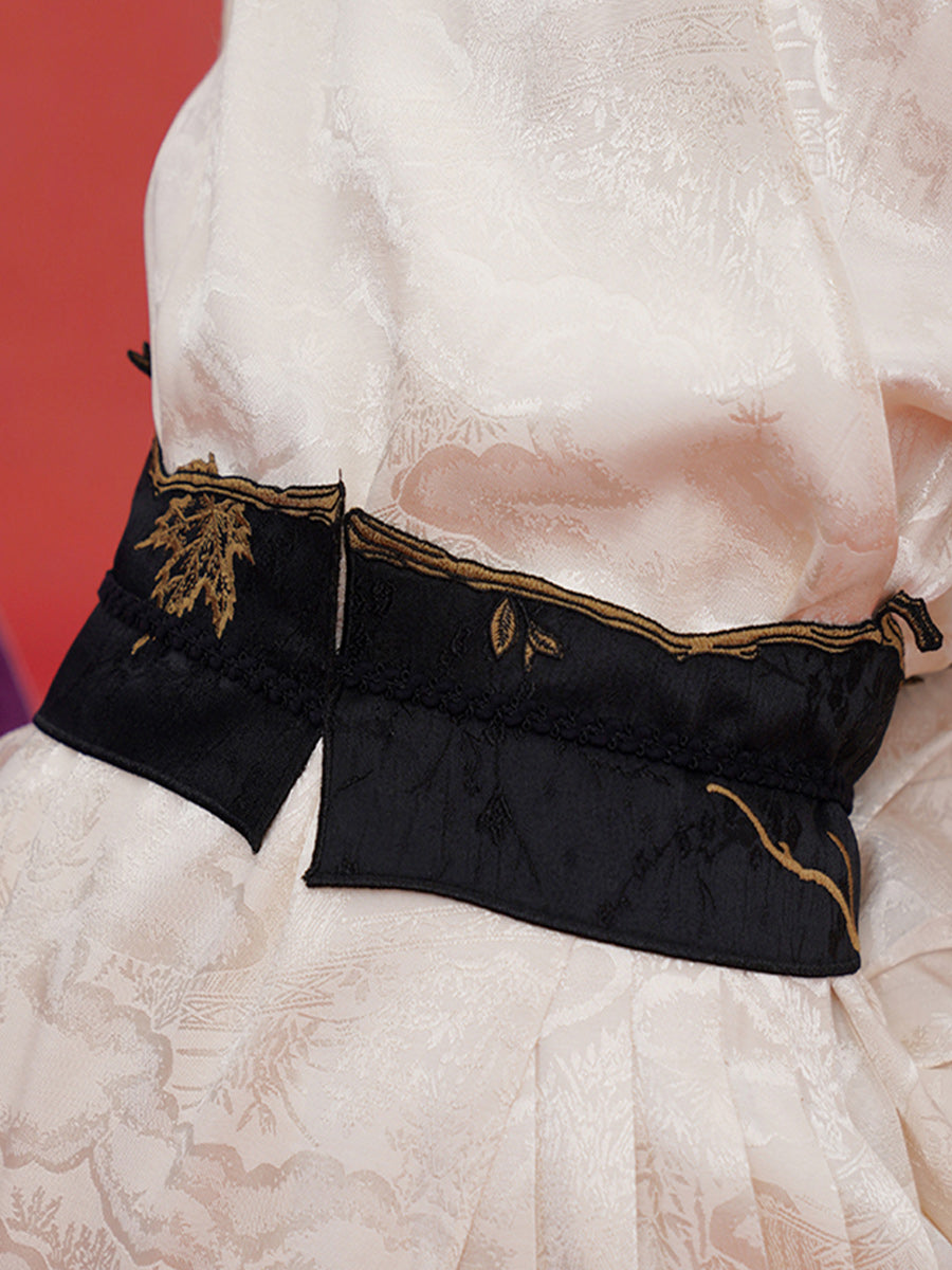 Original Chinese style retro style autumn maple leaf waist seal niche belt