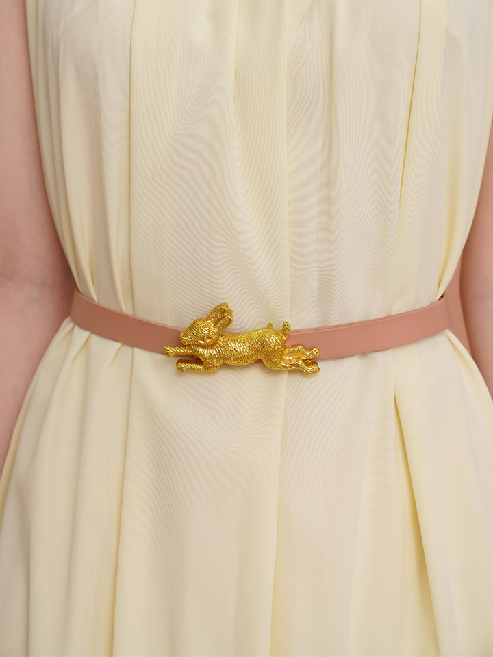 Rabbit series, freely matched, high-end, versatile belt, rabbit head, alloy, replaceable buckle