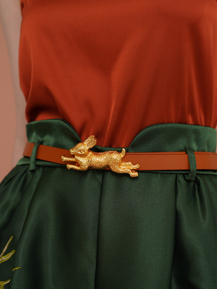Rabbit series, freely matched, high-end, versatile belt, rabbit head, alloy, replaceable buckle