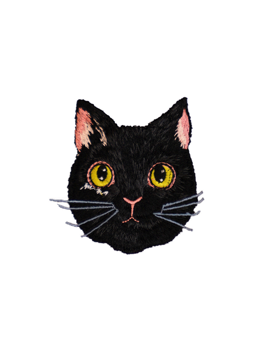 Original retro embroidered bow tie for women, delicate cat head shirt accessories, niche design, couple pairing