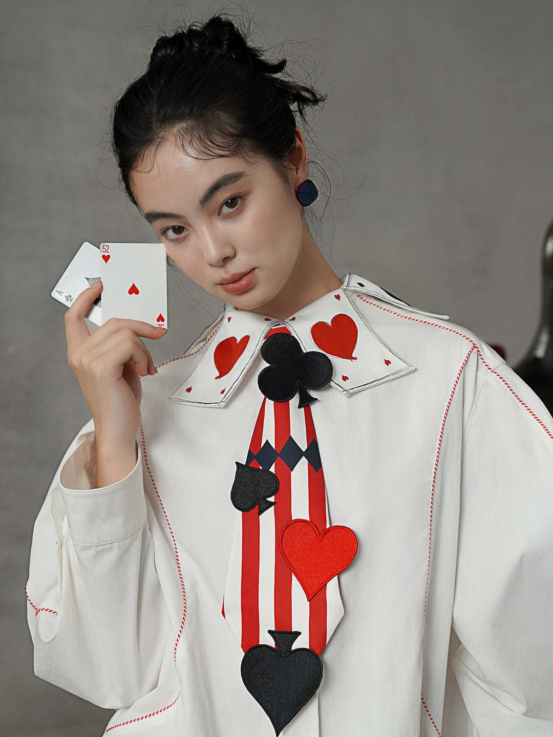 Vintage Poker Embroidered Tie | Midnight College Style Accessory