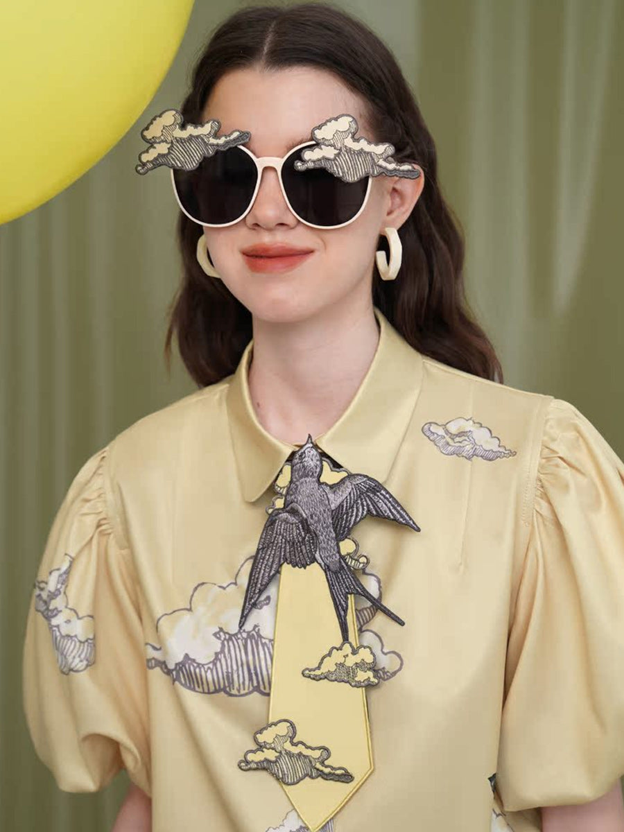 Original design tie swallow series French retro niche design sense Tie women have personality