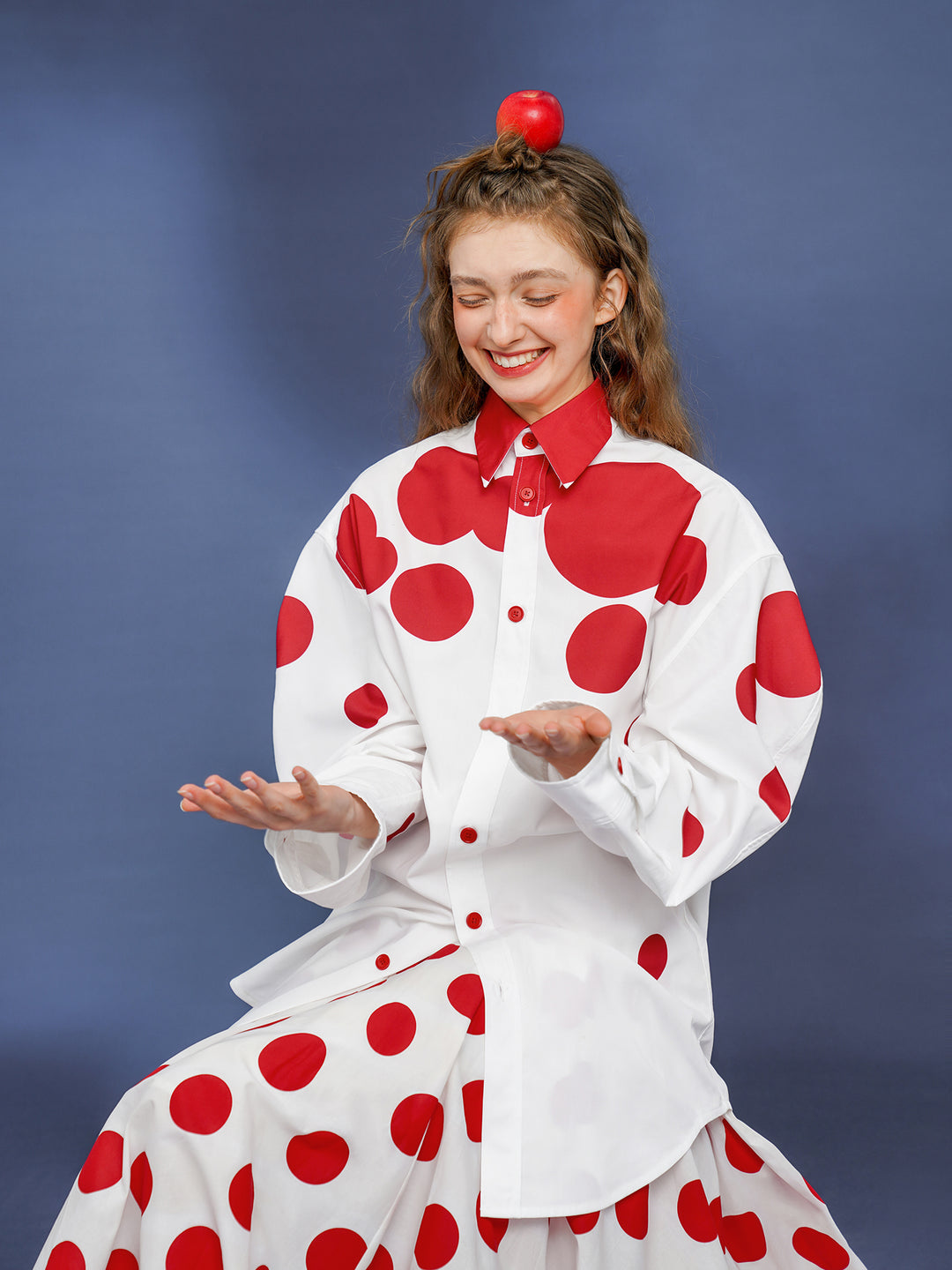 Modern Dot Art Shirt - Original Retro Silhouette Commuting Blouse