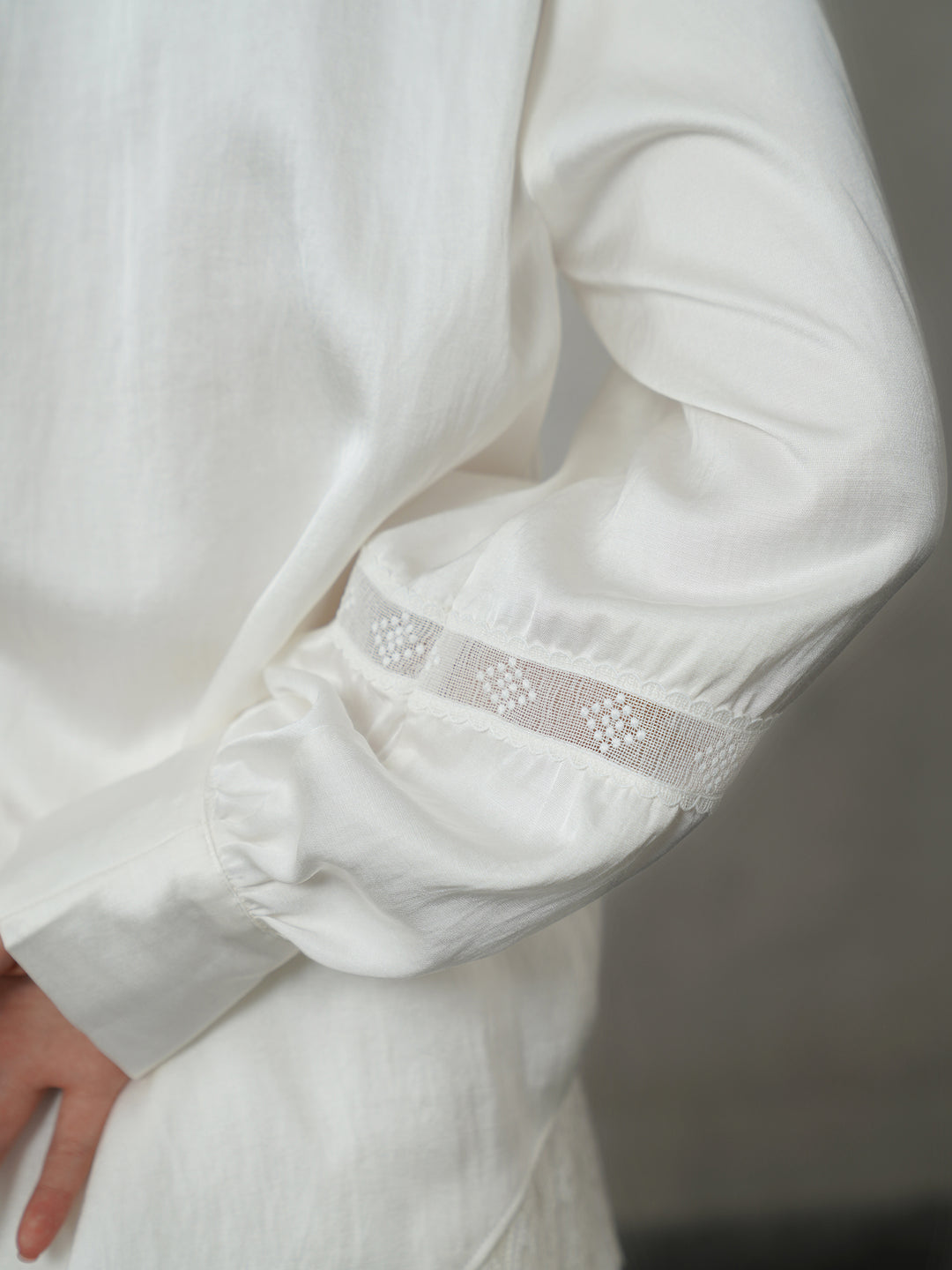 French V-Neck Embroidered Stand Collar Shirt | Romantic Girly Blouse