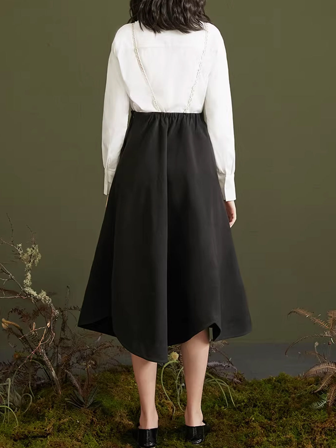 Forest Deer  Elegant Dress - Original Heavy Embroidered Waist-Curved Big Swing Skirt