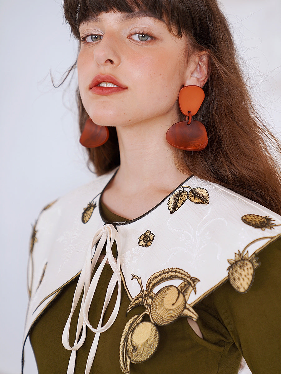 Original fake collar children's versatile plant embroidery fake collar new small shawl collar small decoration